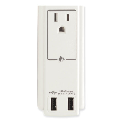 Picture of Protect It! Surge Protector, 6 AC Outlets/2 USB Ports, 6 ft Cord, 990 J, Cool Gray