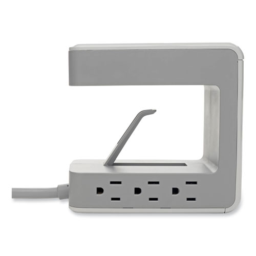 Picture of Surge Protector, 6 AC Outlets/2 USB-A and 1 USB-C Ports, 8 ft Cord, 1,080 J, Gray