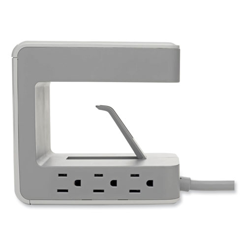 Picture of Surge Protector, 6 AC Outlets/2 USB-A and 1 USB-C Ports, 8 ft Cord, 1,080 J, Gray