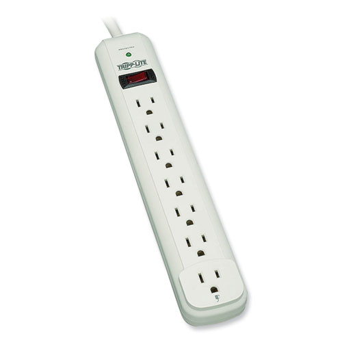 Protect+It%21+Surge+Protector%2C+7+AC+Outlets%2C+12+ft+Cord%2C+1%2C080+J%2C+Light+Gray