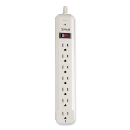 Picture of Protect It! Surge Protector, 7 AC Outlets, 25 ft Cord, 1,080 J, Light Gray