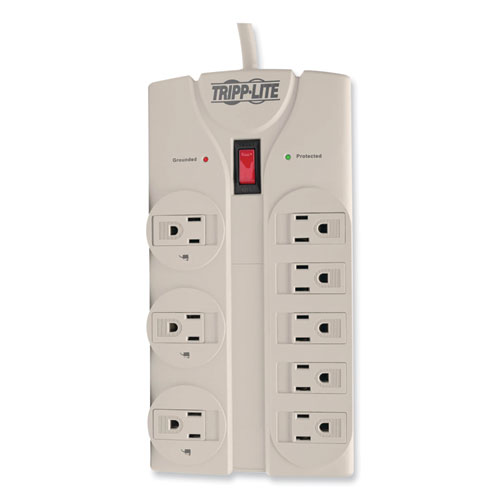 Picture of Protect It! Surge Protector, 8 AC Outlets, 8 ft Cord, 1,440 J, Light Gray