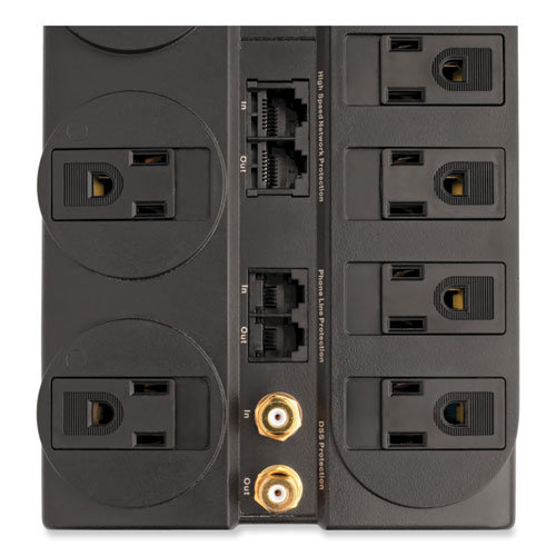 Picture of Protect It! Surge Protector, 8 AC Outlets, 10 ft Cord, 3,240 J, Black