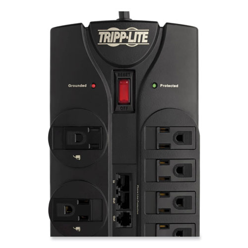 Picture of Protect It! Surge Protector, 12 AC Outlets, 8 ft Cord, 2,880 J, Black