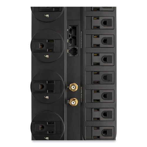 Picture of Protect It! Surge Protector, 12 AC Outlets, 8 ft Cord, 2,880 J, Black