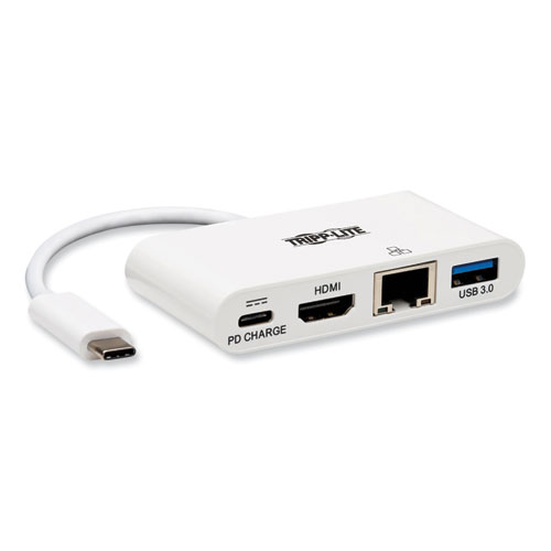Picture of 4K Dock with Charging and Ethernet, USB C/4K HDMI/USB A/PD Charging, White