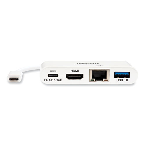 Picture of 4K Dock with Charging and Ethernet, USB C/4K HDMI/USB A/PD Charging, White