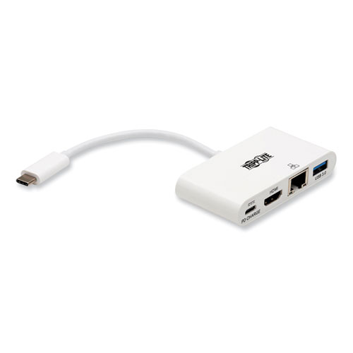 Picture of 4K Dock with Charging and Ethernet, USB C/4K HDMI/USB A/PD Charging, White