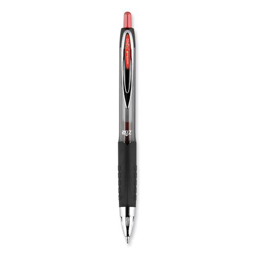 Picture of Signo 207 Gel Pen, Retractable, Medium 0.7 mm, Red Ink, Smoke/Black/Red Barrel, Dozen