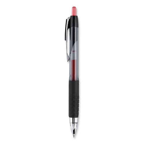 Picture of Signo 207 Gel Pen, Retractable, Medium 0.7 mm, Red Ink, Smoke/Black/Red Barrel, Dozen