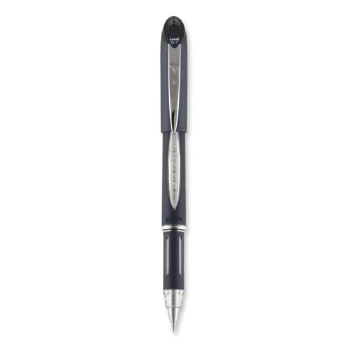 Picture of Jetstream Hybrid Gel Pen, Stick, Fine 0.7 mm, Black Ink, Black/Silver Barrel