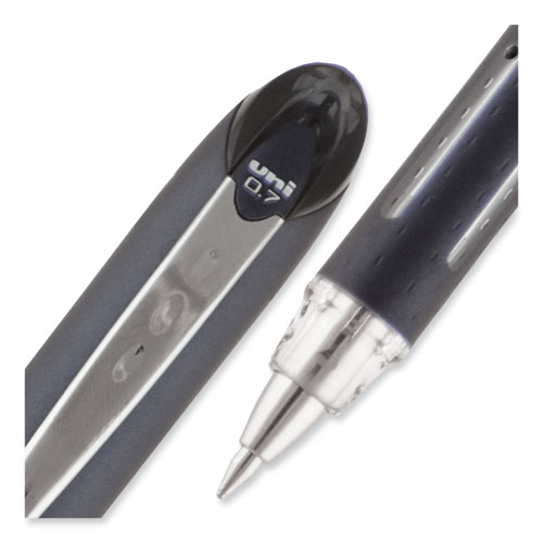 Picture of Jetstream Hybrid Gel Pen, Stick, Fine 0.7 mm, Black Ink, Black/Silver Barrel