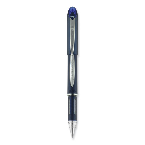 Picture of Jetstream Hybrid Gel Pen, Stick, Fine 0.7 mm, Blue Ink, Blue/Silver Barrel