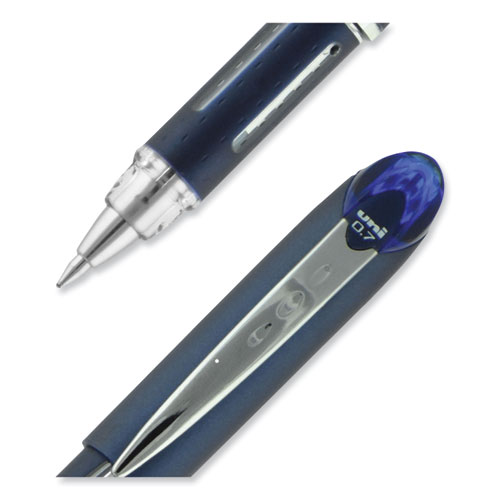 Picture of Jetstream Hybrid Gel Pen, Stick, Fine 0.7 mm, Blue Ink, Blue/Silver Barrel