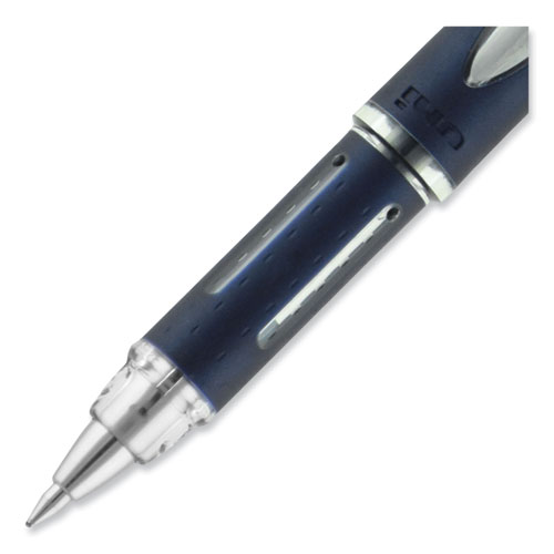 Picture of Jetstream Hybrid Gel Pen, Stick, Fine 0.7 mm, Blue Ink, Blue/Silver Barrel