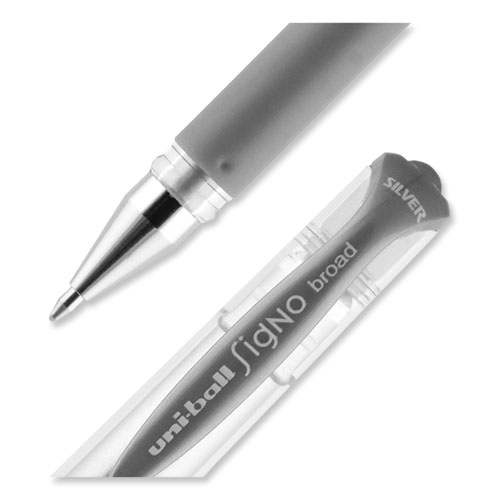 Picture of IMPACT Gel Pen, Stick, Medium 1 mm, Silver Metallic Ink, Silver Barrel