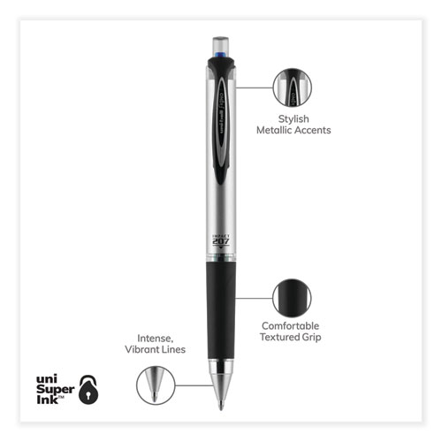 Picture of 207 Impact Gel Pen, Retractable, Bold 1 mm, Blue Ink, Black/Blue Barrel