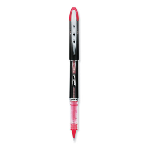 Picture of VISION ELITE Hybrid Gel Pen, Stick, Extra-Fine 0.5 mm, Red Ink, Black/Red/Clear Barrel