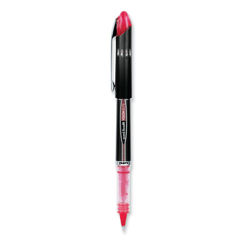 Picture of VISION ELITE Hybrid Gel Pen, Stick, Extra-Fine 0.5 mm, Red Ink, Black/Red/Clear Barrel