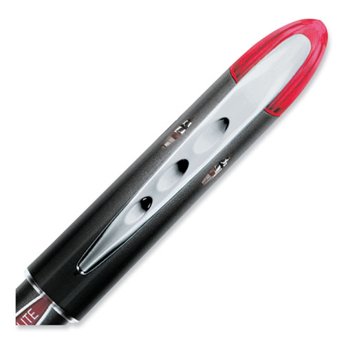 Picture of VISION ELITE Hybrid Gel Pen, Stick, Extra-Fine 0.5 mm, Red Ink, Black/Red/Clear Barrel