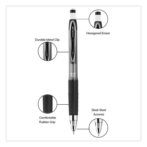 Picture of 207 Mechanical Pencil, 0.7 mm, HB (#2), Black Lead, Black Barrel, Dozen