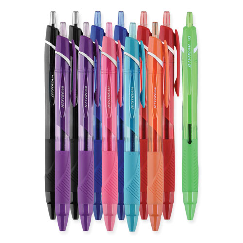 Picture of Jetstream Elements Hybrid Gel Pen, Retractable, Medium 1 mm, Assorted Ink and Barrel Colors, 12/Pack