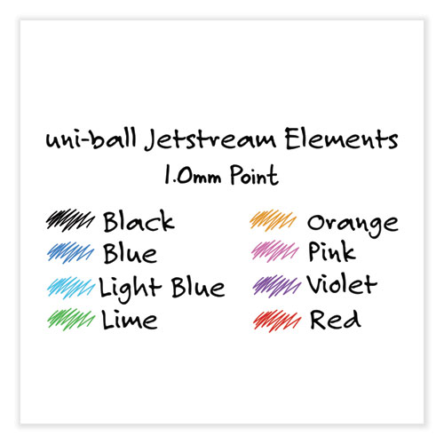 Picture of Jetstream Elements Hybrid Gel Pen, Retractable, Medium 1 mm, Assorted Ink and Barrel Colors, 12/Pack