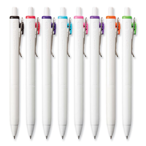 Picture of uniONE Gel Pen, Retractable, Medium 0.7 mm, Assorted Inspirational Ink Colors, Assorted Barrel Colors, 8/Pack