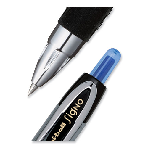 Picture of 207 Signo Gel Ultra Micro Gel Pen, Retractable, Extra-Fine 0.38 mm, Blue Ink, Clear/Black Barrel