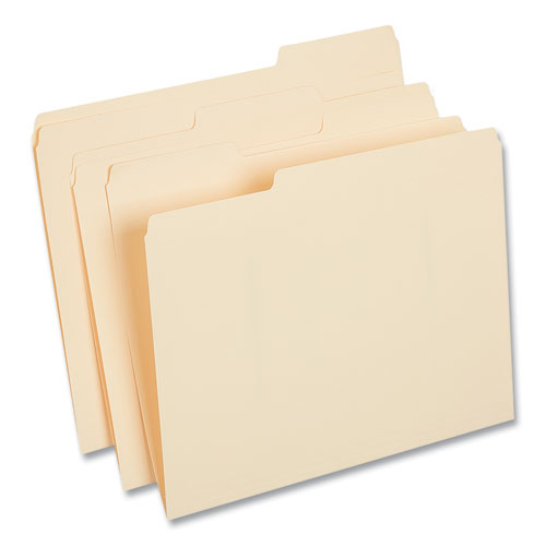 Picture of Top Tab File Folders, 1/3-Cut Tabs: Assorted, Letter Size, 0.75" Expansion, Manila, 50/Box