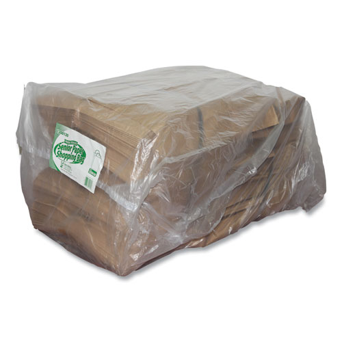 Picture of Kraft Paper Bags, Natural Kraft Flat Handles, 13" x 7" x 17", Natural, 250/Carton