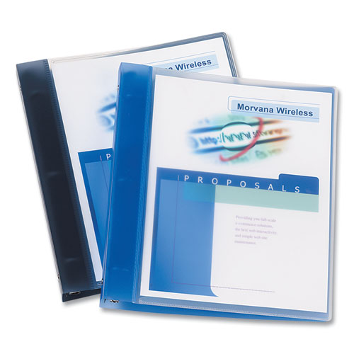 Picture of Flexible View Binder with Round Rings, 3 Rings, 1" Capacity, 11 x 8.5, Blue