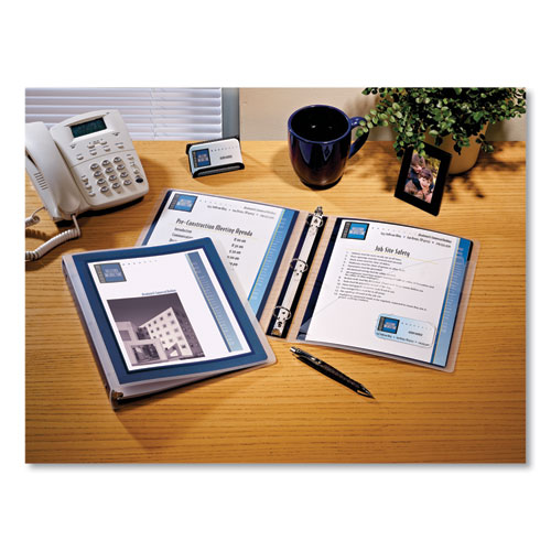 Picture of Flexi-View Binder with Round Rings, 3 Rings, 1.5" Capacity, 11 x 8.5, Navy Blue