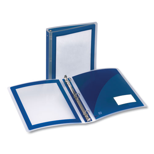 Flexi-View+Binder+With+Round+Rings%2C+3+Rings%2C+1.5%26quot%3B+Capacity%2C+11+X+8.5%2C+Navy+Blue