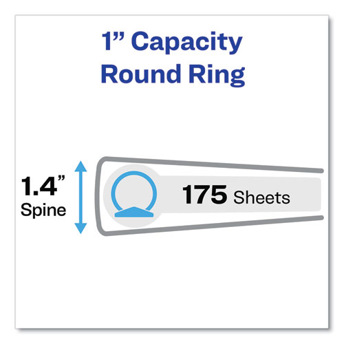 Picture of Hanging Storage Flexible Non-View Binder with Round Rings, 3 Rings, 1" Capacity, 11 x 8.5, Green