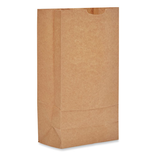 Picture of Grocery Paper Bags, 50 lb Capacity, #10, 6.31" x 4.19" x 13.38", Kraft, 500 Bags