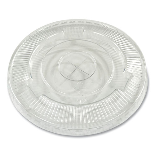 Picture of Crystal-Clear Cold Cup Straw-Slot Lids, Fits 9 to 10 oz PET Cups, 1,000/Carton