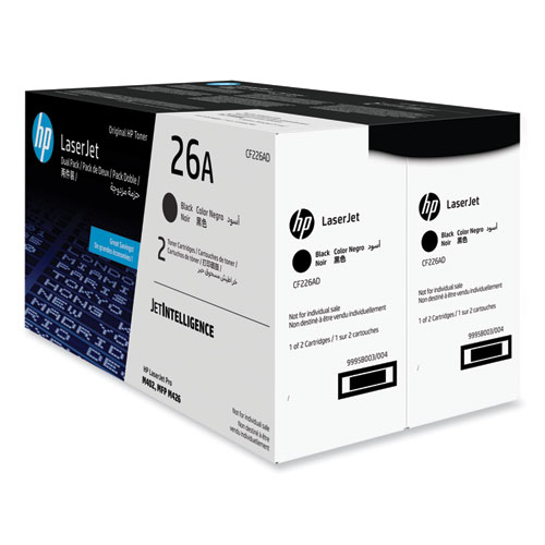 Picture of HP 26A, (CF226A) 2-Pack Black Original LaserJet Toner Cartridge