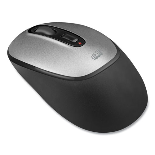 Picture of iMouse A10 Antimicrobial Wireless Mouse, 2.4 GHz Frequency/30 ft Wireless Range, Left/Right Hand Use, Black/Silver