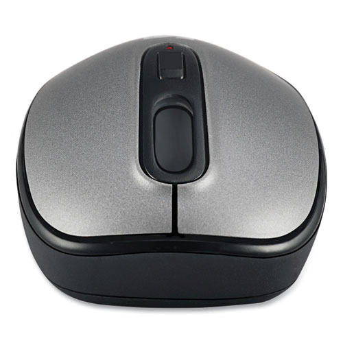 Picture of iMouse A10 Antimicrobial Wireless Mouse, 2.4 GHz Frequency/30 ft Wireless Range, Left/Right Hand Use, Black/Silver