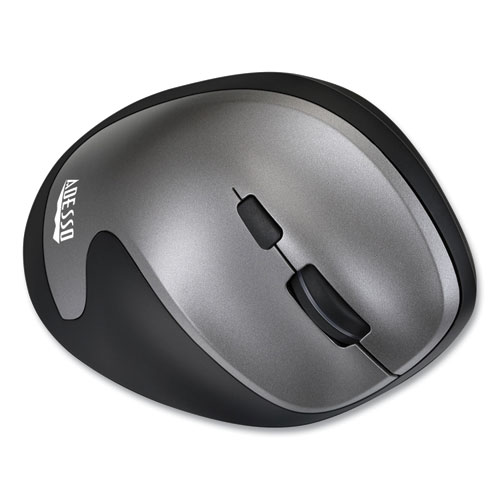 Picture of iMouse A20 Antimicrobial Vertical Wireless Mouse, 2.4 GHz Frequency/33 ft Wireless Range, Right Hand Use, Black/Granite