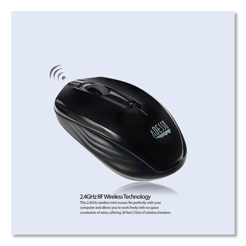 Picture of iMouse S50 Wireless Mini Mouse, 2.4 GHz Frequency/33 ft Wireless Range, Left/Right Hand Use, Black