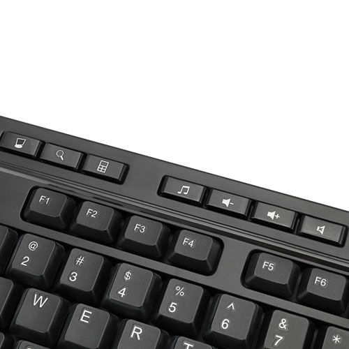 Picture of WKB-1320CB Antimicrobial Wireless Desktop Keyboard and Mouse, 2.4 GHz Frequency/30 ft Wireless Range, Black