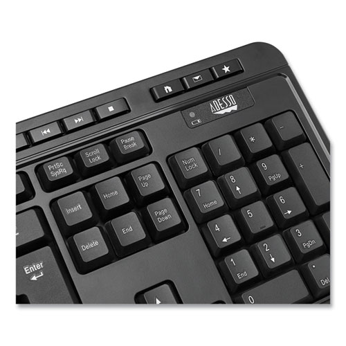 Picture of WKB-1320CB Antimicrobial Wireless Desktop Keyboard and Mouse, 2.4 GHz Frequency/30 ft Wireless Range, Black