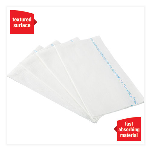 Picture of X80 Foodservice Towel, Kimfresh Antimicrobial Hydroknit, 12 x 23.4, Unscented, White/Blue Stripe, 150/Carton