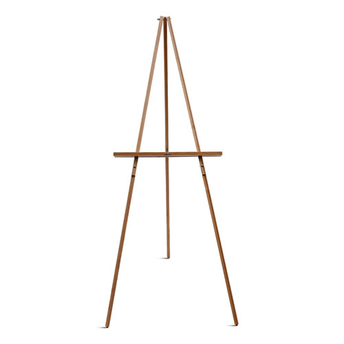 Picture of Oak Display Tripod Easel, 60" High, Wood/Brass
