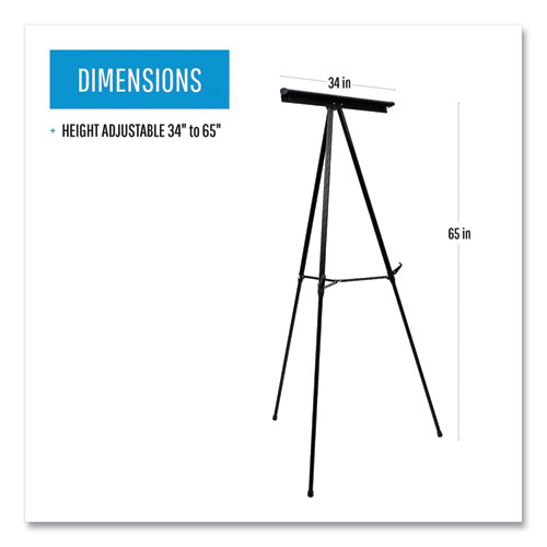 Picture of Telescoping Tripod Display Easel, Adjusts 35" to 64" High, Metal, Black