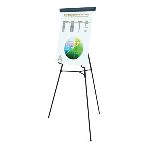 Picture of Telescoping Tripod Display Easel, Adjusts 35" to 64" High, Metal, Black