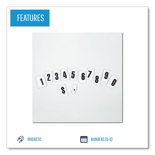 Picture of Interchangeable Magnetic Board Accessories, Numbers, Black, 0.75"h