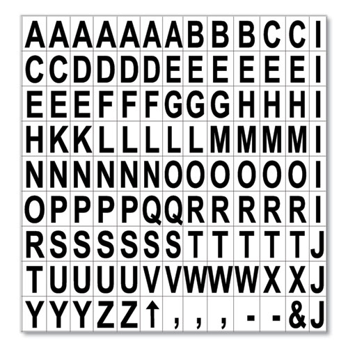 Picture of Interchangeable Magnetic Board Accessories, Letters, Black, 0,75"h